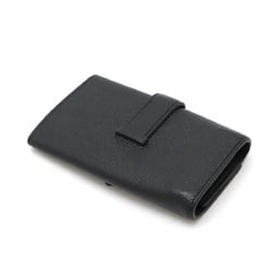 HERMES Bearn Key Case, 4-ring, H-shaped metal fittings, Veau Epsom leather, black, R stamped