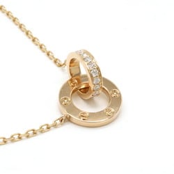 Cartier Love Circle Necklace LOVE LΘVE Pendant K18PG 750PG Pink Gold Diamond