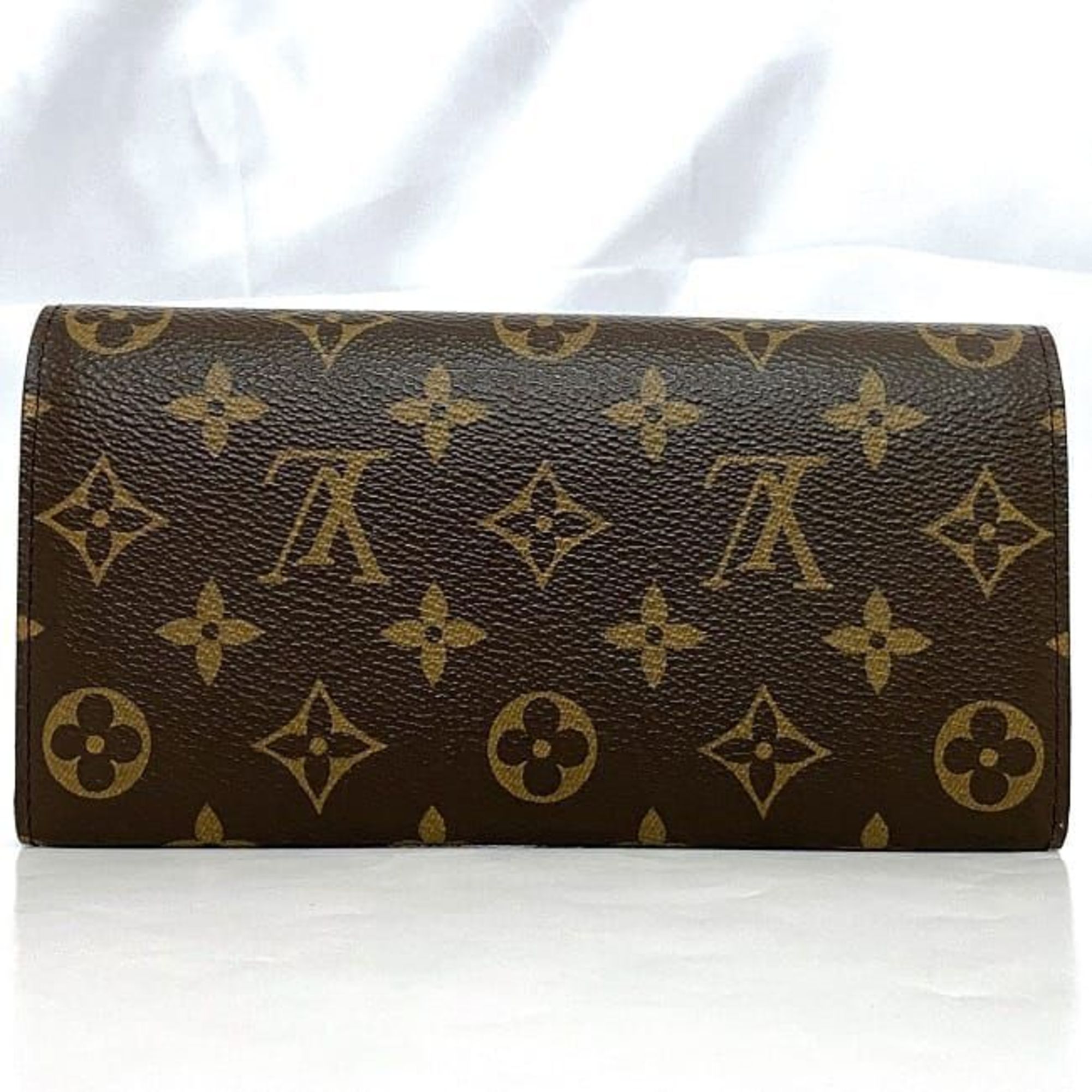 Louis Vuitton Bi-fold Long Wallet Portefeuille Emily Brown Pink Fuchsia Monogram M60697 ec-20511 Canvas SN0148 LOUIS VUITTON Flap LV