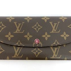 Louis Vuitton Bi-fold Long Wallet Portefeuille Emily Brown Pink Fuchsia Monogram M60697 ec-20511 Canvas SN0148 LOUIS VUITTON Flap LV