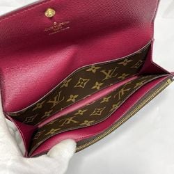 Louis Vuitton Bi-fold Long Wallet Portefeuille Emily Brown Pink Fuchsia Monogram M60697 ec-20511 Canvas SN0148 LOUIS VUITTON Flap LV