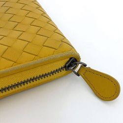 Bottega Veneta Round Long Wallet ec-21015 Yellow Intrecciato Leather BOTTEGA VENETA Women's