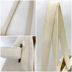 BALLY Tote Bag Natural White Brown 6236963 00349 ec-20543 Cotton Canvas Leather Women's