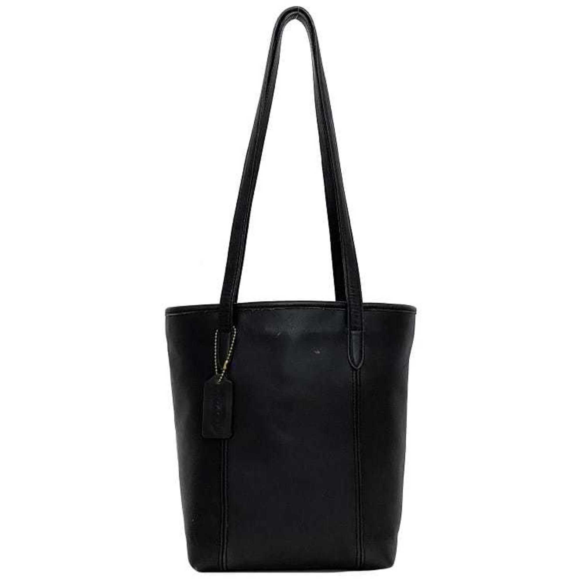 Coach Tote Bag Black Old 9077 ec-20283 Leather COACH Women's Retro