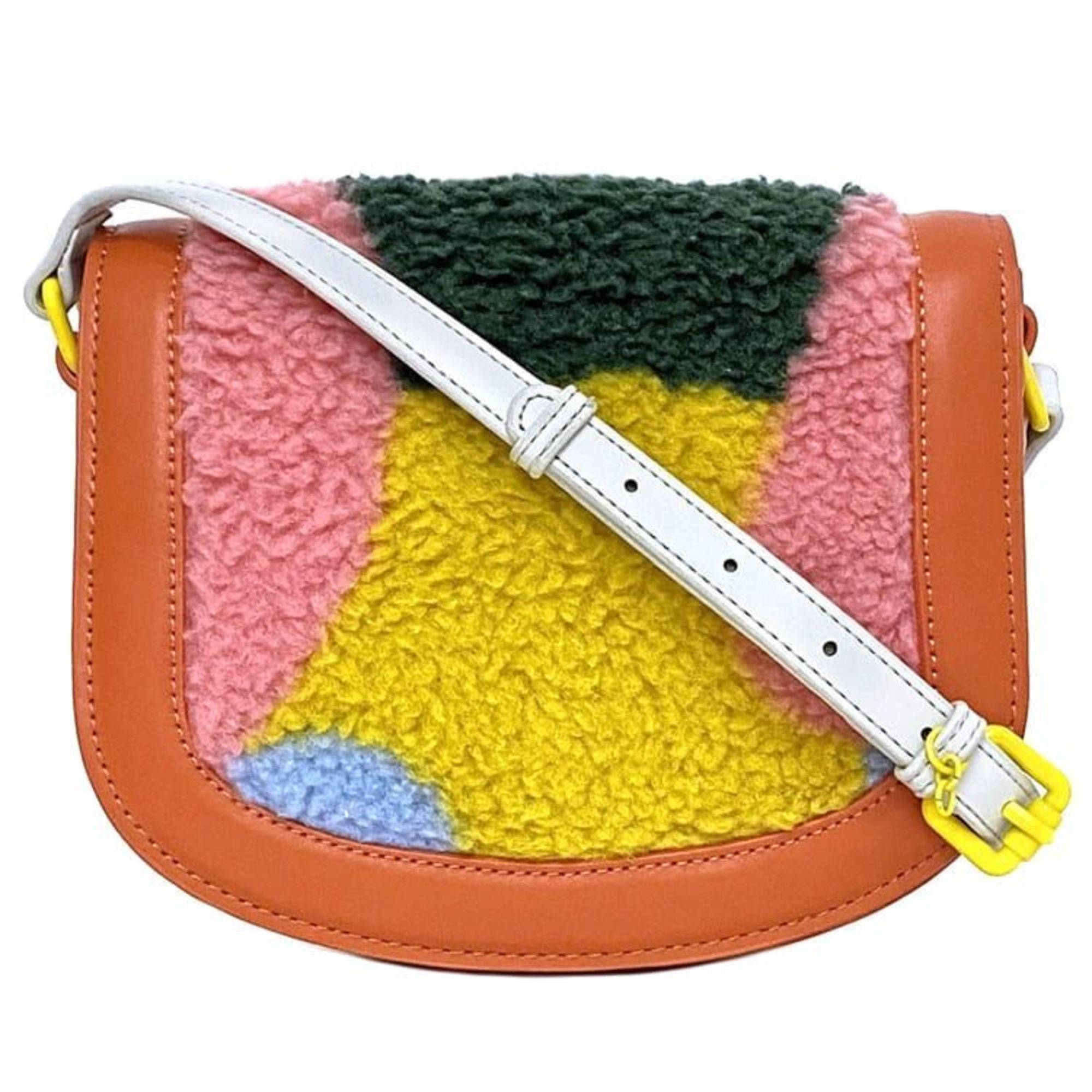 Stella McCartney Shoulder Bag ec-21363 Orange Multicolor Kids Leather STELLA McCARTNEY Flap Fluffy