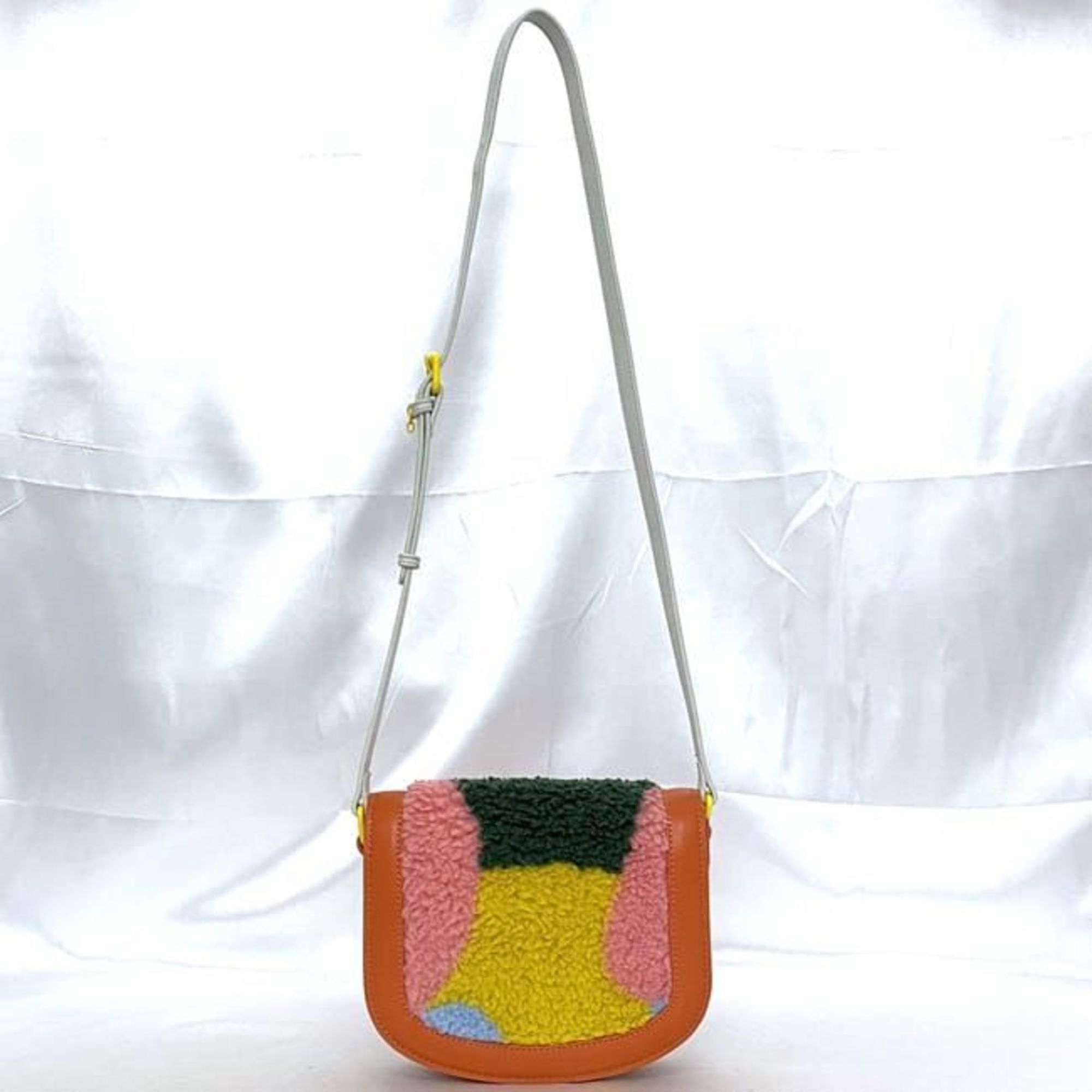 Stella McCartney Shoulder Bag ec-21363 Orange Multicolor Kids Leather STELLA McCARTNEY Flap Fluffy