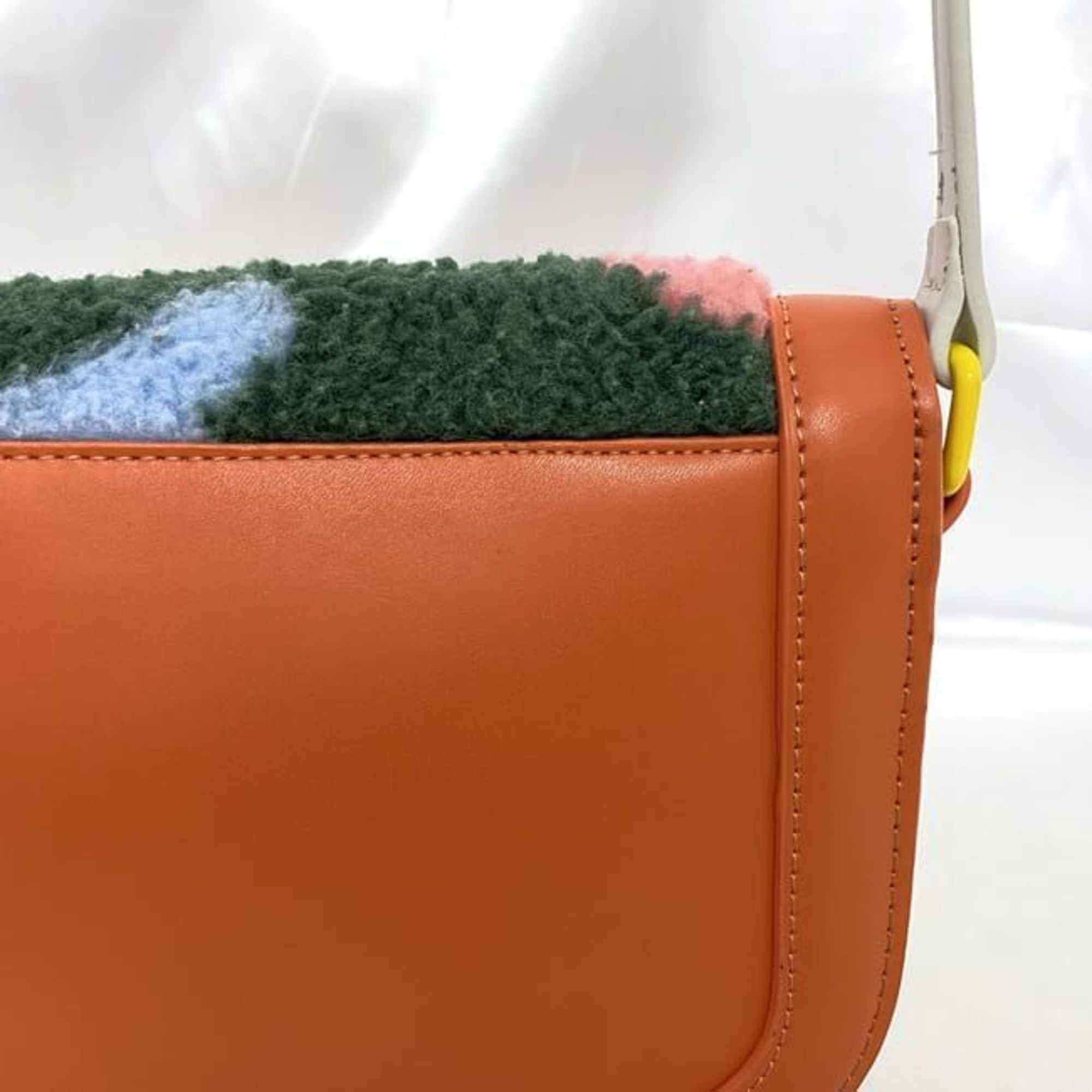 Stella McCartney Shoulder Bag ec-21363 Orange Multicolor Kids Leather STELLA McCARTNEY Flap Fluffy