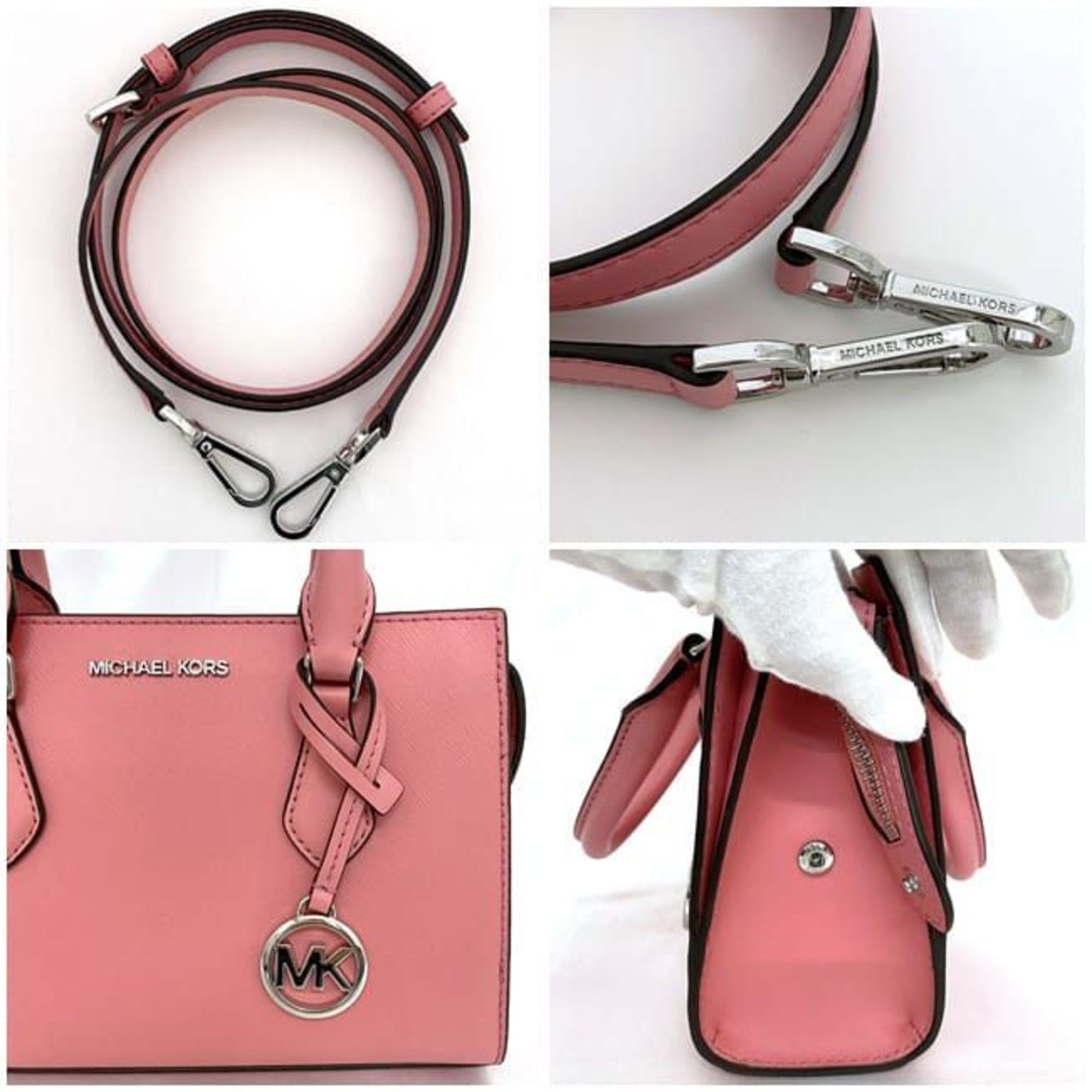 Michael Kors 2way Bag Pink 35S3G6HS5L ec-20070 Leather MICHAEL KORS Charm Handbag Shoulder Women's