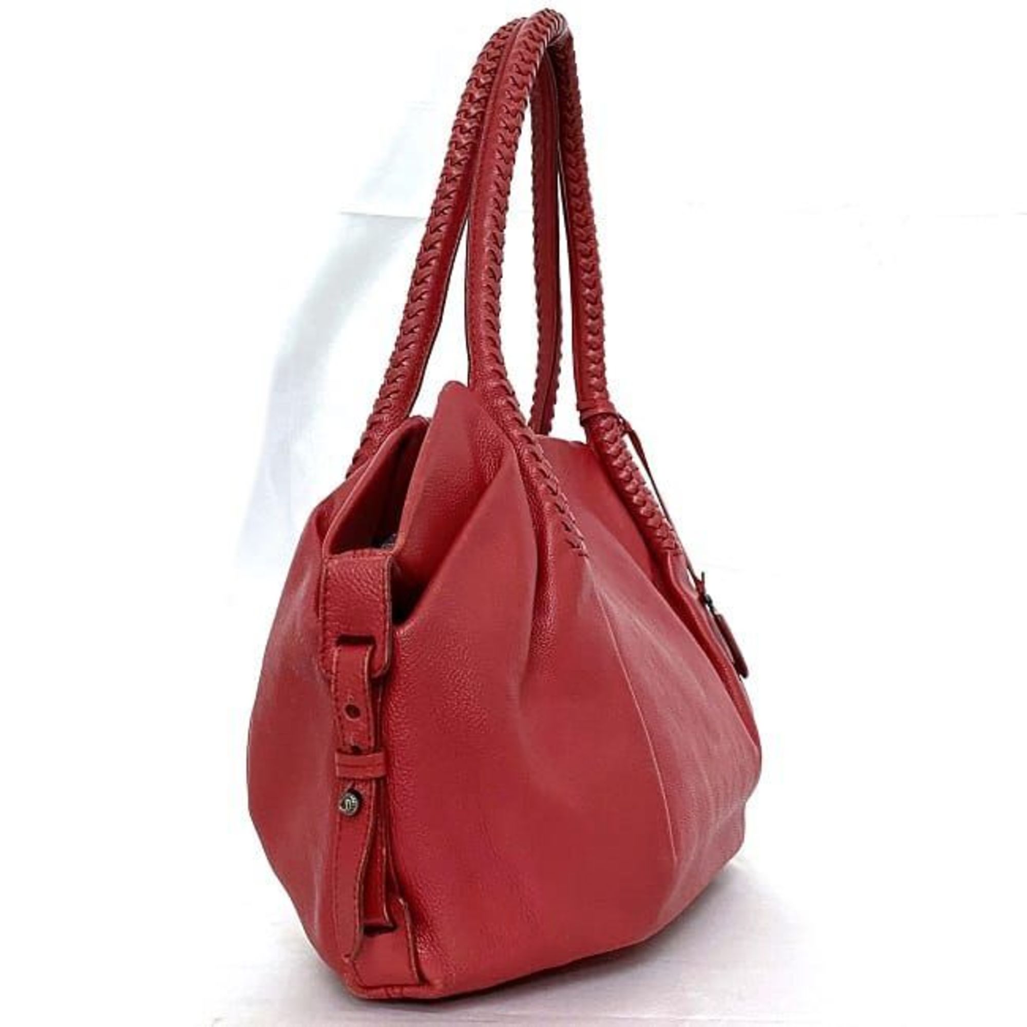 Salvatore Ferragamo Tote Bag Red Gancini GG21 A055 ec-20160 Leather Charm Women's