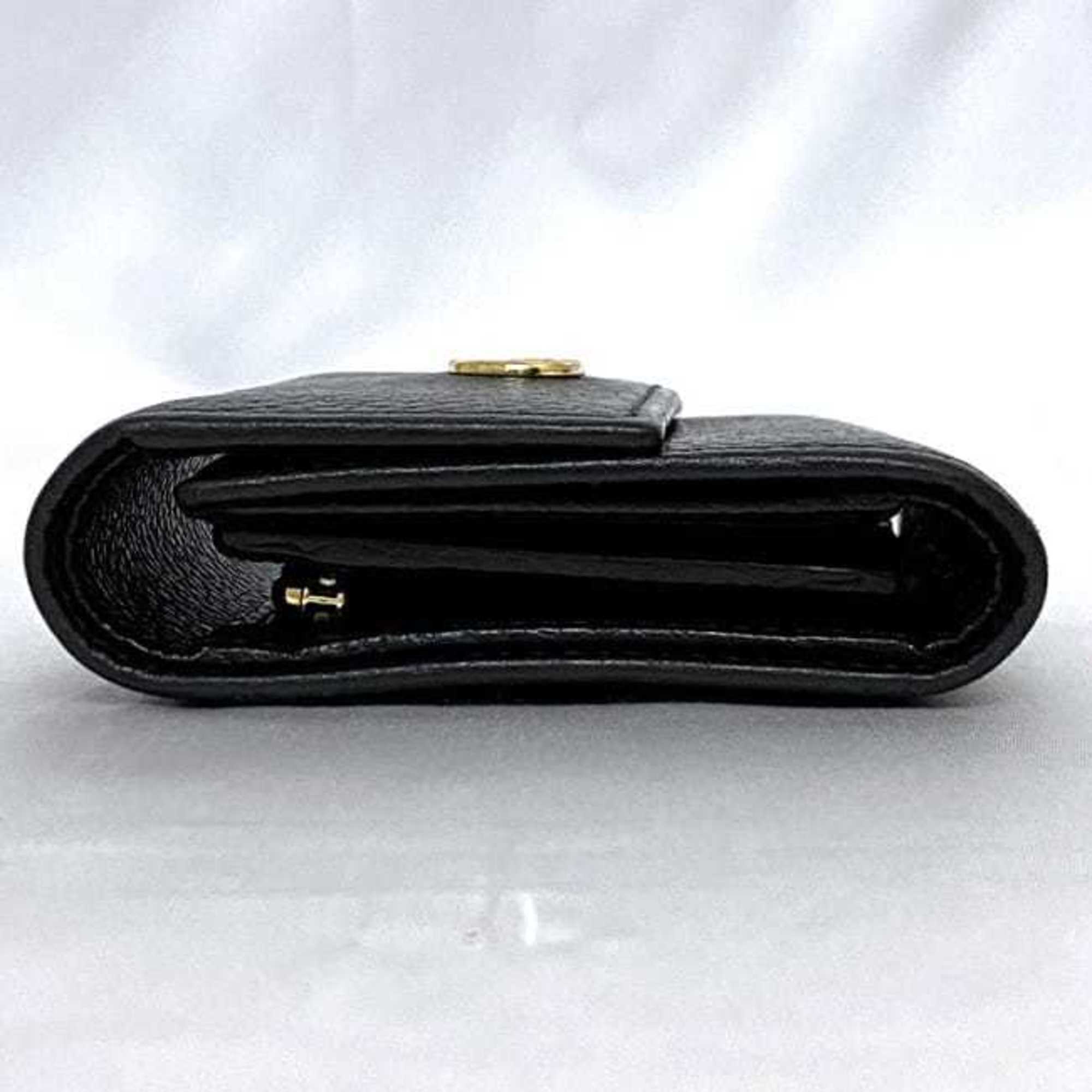 Gucci Tri-fold Wallet ec-21274 Black Marmont 546584 GG Leather GUCCI Compact Folding Women's