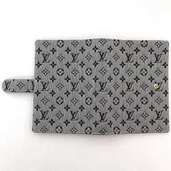 Louis Vuitton Notebook Cover Agenda PM ec-21112 Light Blue Navy Monogram R20910 Canvas Leather CA0071 LOUIS VUITTON 6 Holes Embroidery Unisex