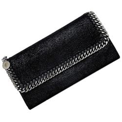 Stella McCartney Bi-fold Long Wallet ec-21484 Black Falabella 430999 W9132 1000 Synthetic Leather STELLA McCARTNEY Chain Charm