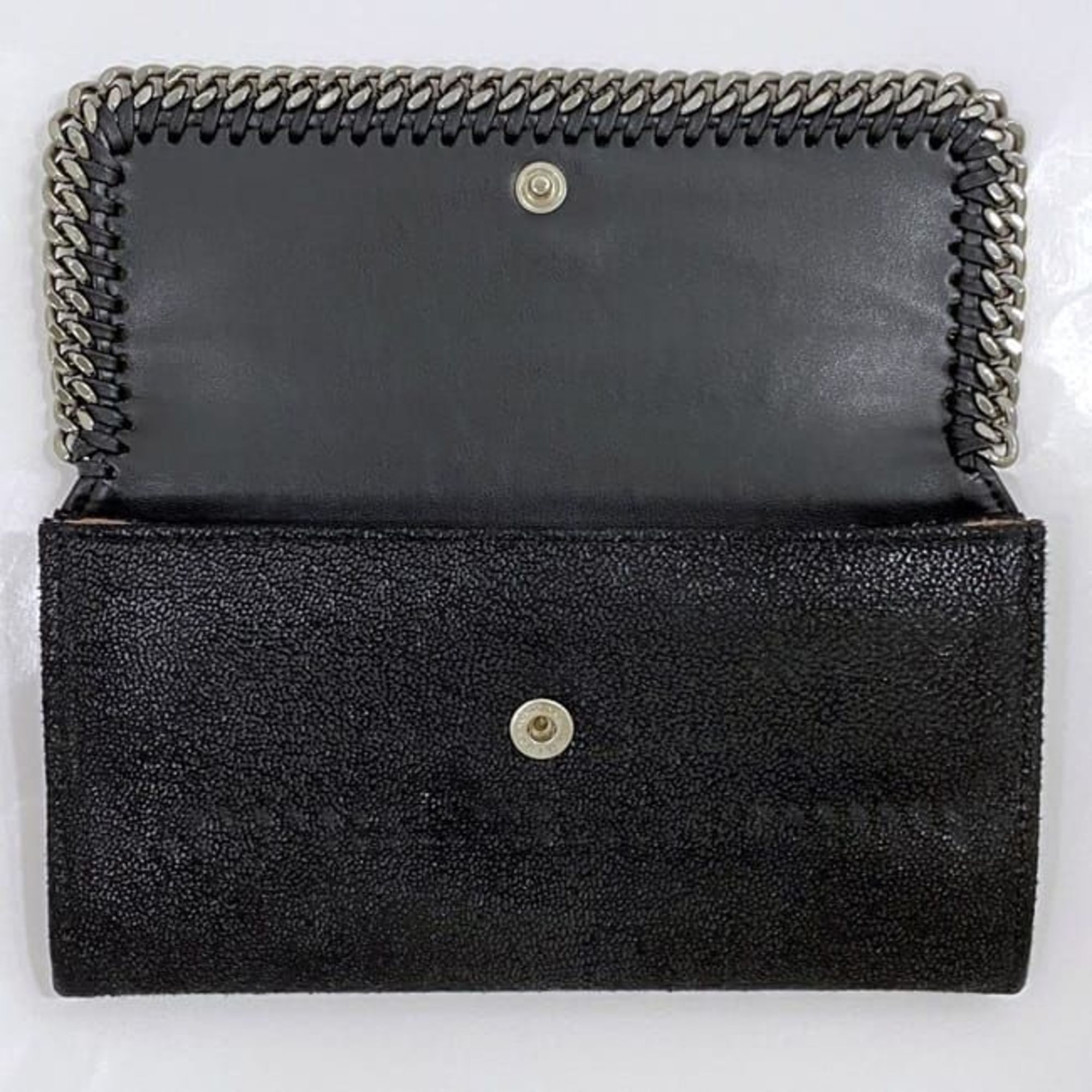 Stella McCartney Bi-fold Long Wallet ec-21484 Black Falabella 430999 W9132 1000 Synthetic Leather STELLA McCARTNEY Chain Charm