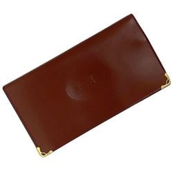 Cartier Bi-fold Bordeaux Must ec-20102 Billfold Long Wallet Leather Men's Women's