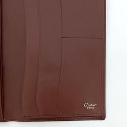 Cartier Bi-fold Bordeaux Must ec-20102 Billfold Long Wallet Leather Men's Women's