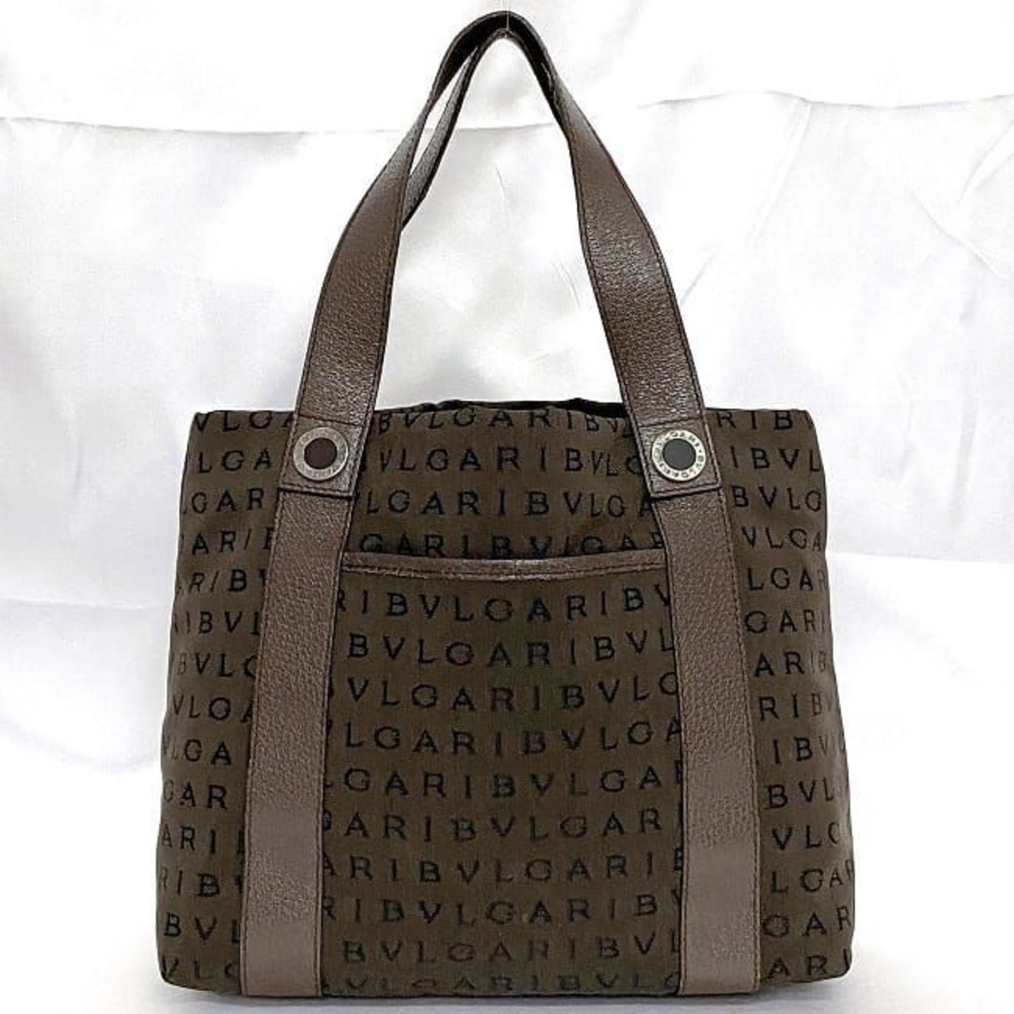 Bvlgari Tote Bag Brown Mania - ec-20304 Canvas Leather BVLGARI Handbag for Women