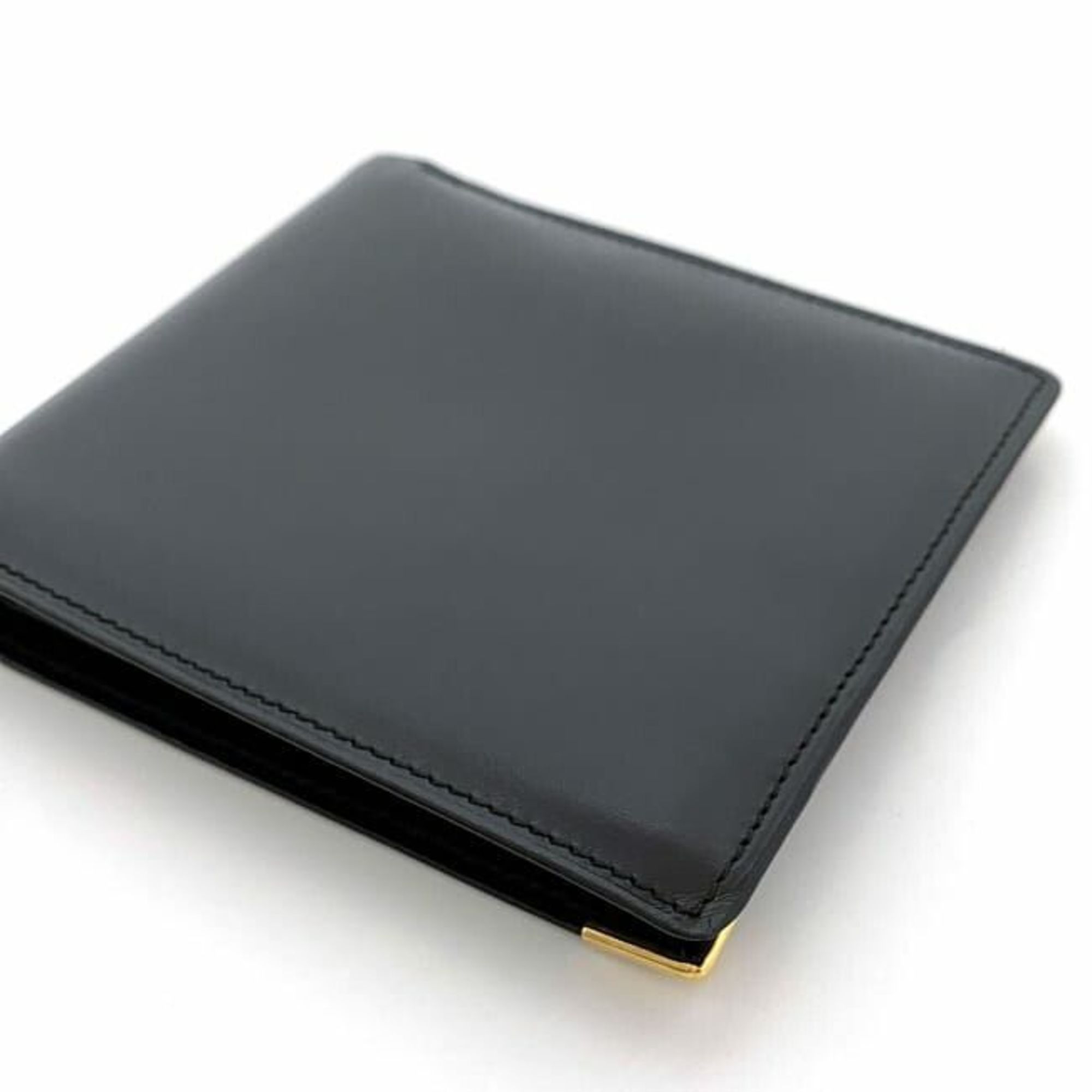 Dunhill bi-fold wallet ec-21508 black chelsea leather dunhill compact men's