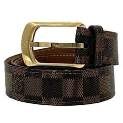 Louis Vuitton Belt Santur Ellipse ec-21507 Brown Damier Ebene M6995 82cm Canvas CT4057 LOUIS VUITTON Women's Gold Buckle Circle LV