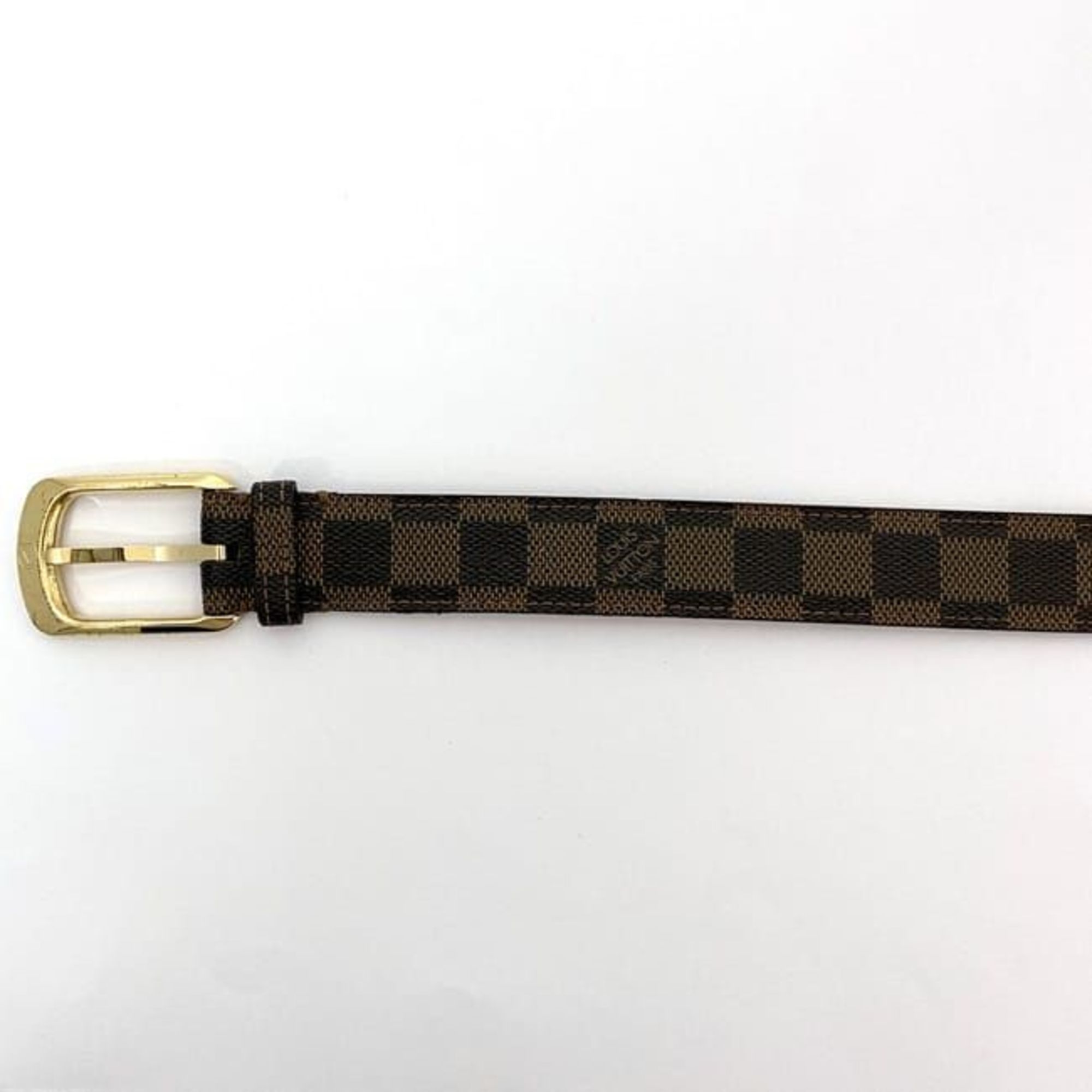 Louis Vuitton Belt Santur Ellipse ec-21507 Brown Damier Ebene M6995 82cm Canvas CT4057 LOUIS VUITTON Women's Gold Buckle Circle LV