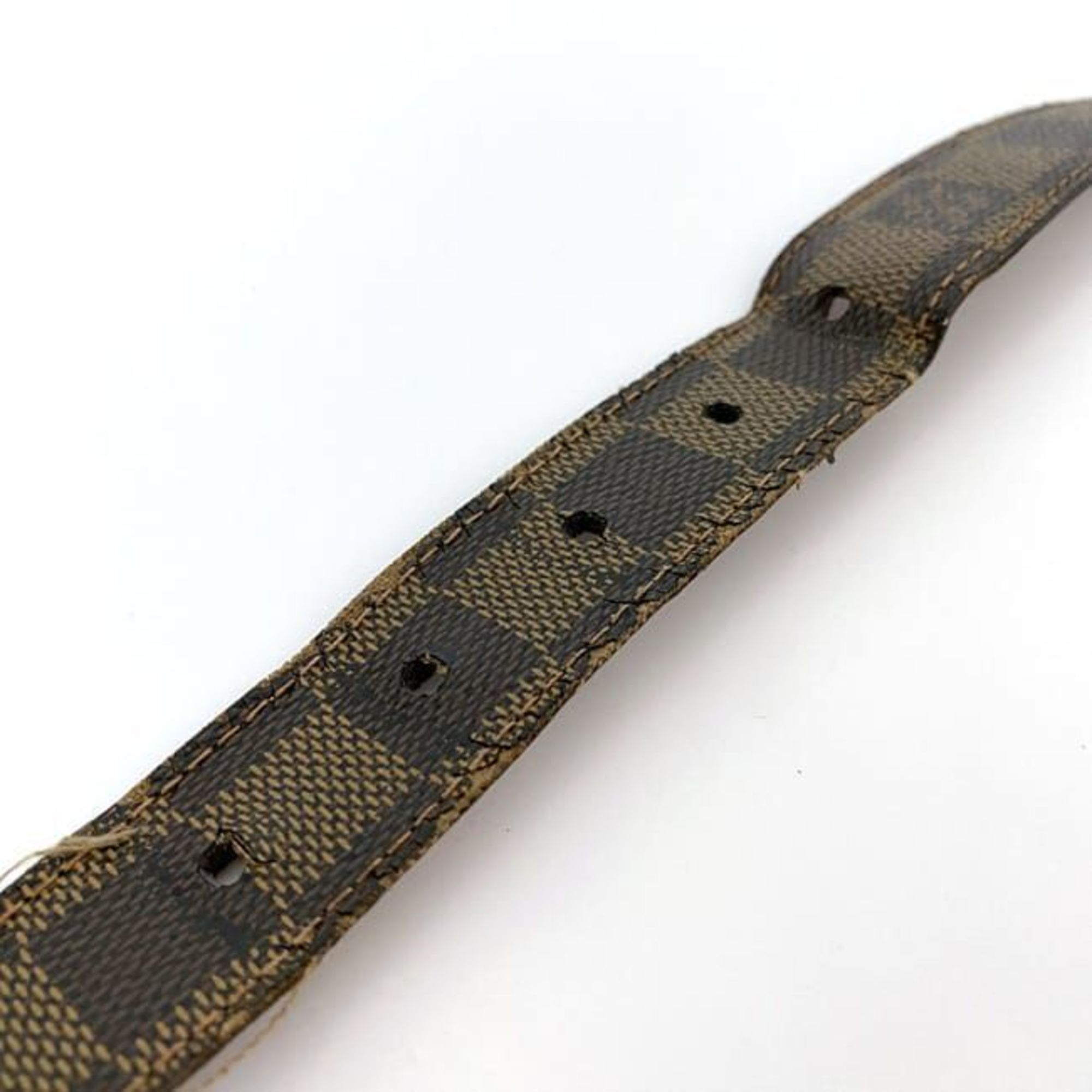 Louis Vuitton Belt Santur Ellipse ec-21507 Brown Damier Ebene M6995 82cm Canvas CT4057 LOUIS VUITTON Women's Gold Buckle Circle LV