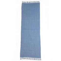 LOEWE Scarf ec-21134 Light Blue Check Cashgora 60% Wool 40% Stole Women's