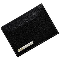 Cartier Business Card Holder Black Love L3000771 ec-20666 Case Grain Leather Flap Metal Fittings Men's