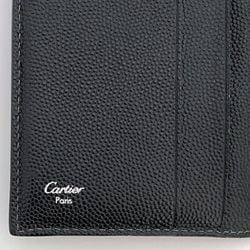 Cartier Business Card Holder Black Love L3000771 ec-20666 Case Grain Leather Flap Metal Fittings Men's