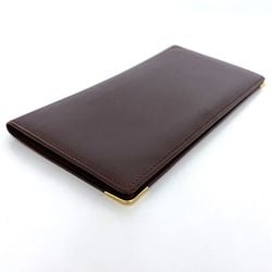 Cartier Bi-fold Long Wallet Bordeaux Must ec-20103 Billfold Leather Men's Women's Retro