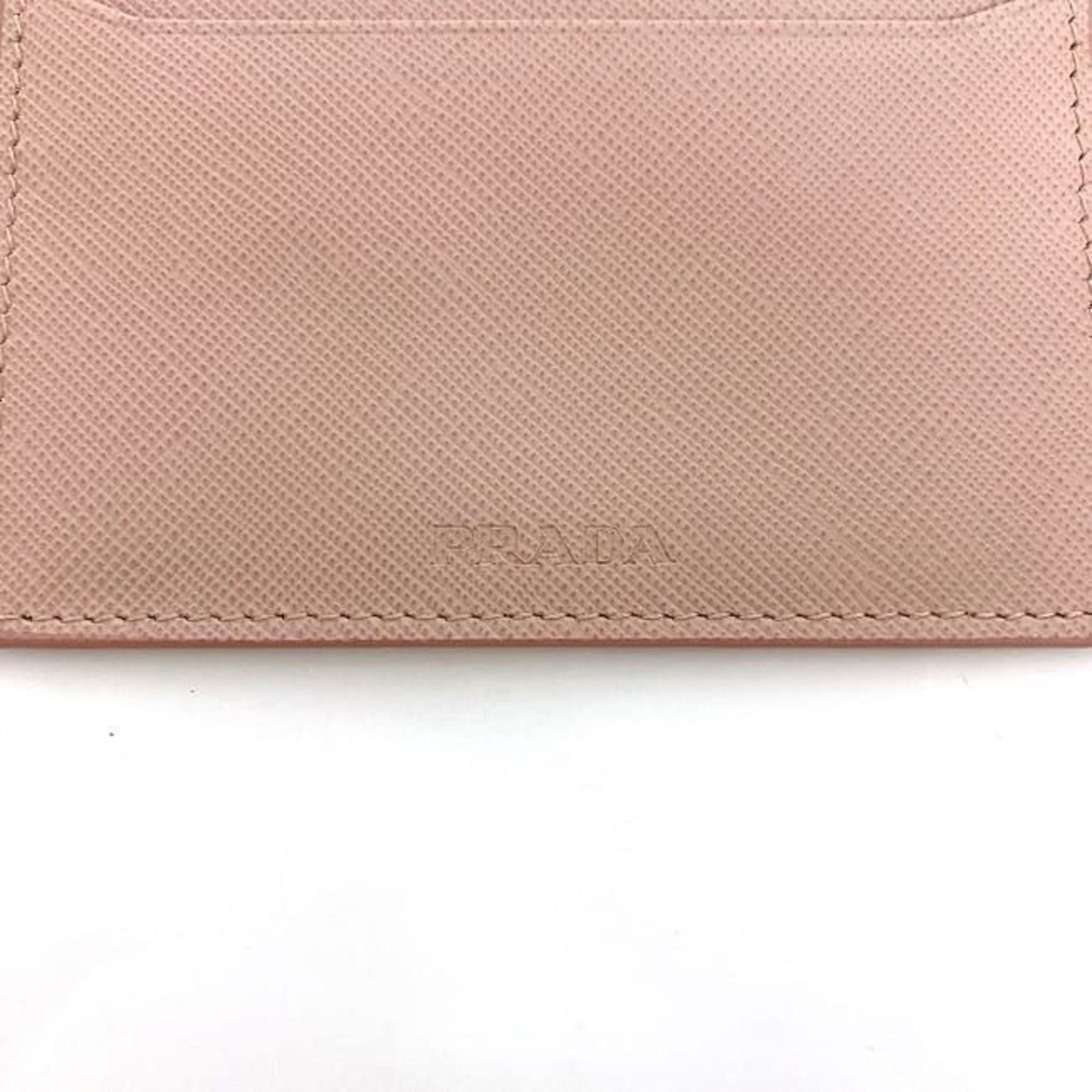 Prada Card Case Pink ec-20578 Credit Holder Saffiano Leather PRADA Women's Compact