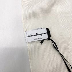 Salvatore Ferragamo Stole White Gancini 327987 005 ec-20456 Silk Women's