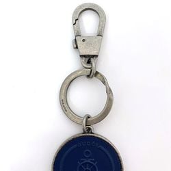 Gucci Keychain ec-21439 Silver Navy Interlocking 598554 Metal Rubber GUCCI GG Charm Keyring Anchor Men's Women's