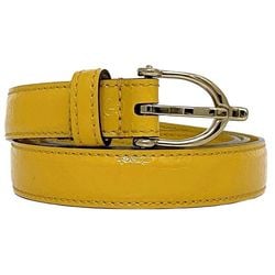 Gucci Belt Yellow Stripe Line 309900 ec-20326 Thin Waist Leather GUCCI 20mm GG Women's