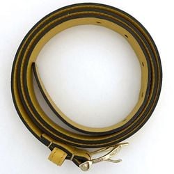 Gucci Belt Yellow Stripe Line 309900 ec-20326 Thin Waist Leather GUCCI 20mm GG Women's