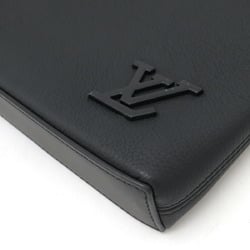 LOUIS VUITTON LV Aerogram Pochette IPAD Clutch Bag Second Grain Leather Noir Black M69837