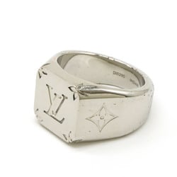 LOUIS VUITTON Louis Vuitton Signet Ring Monogram Metal Silver Size L Japanese Approx. 21 M62488