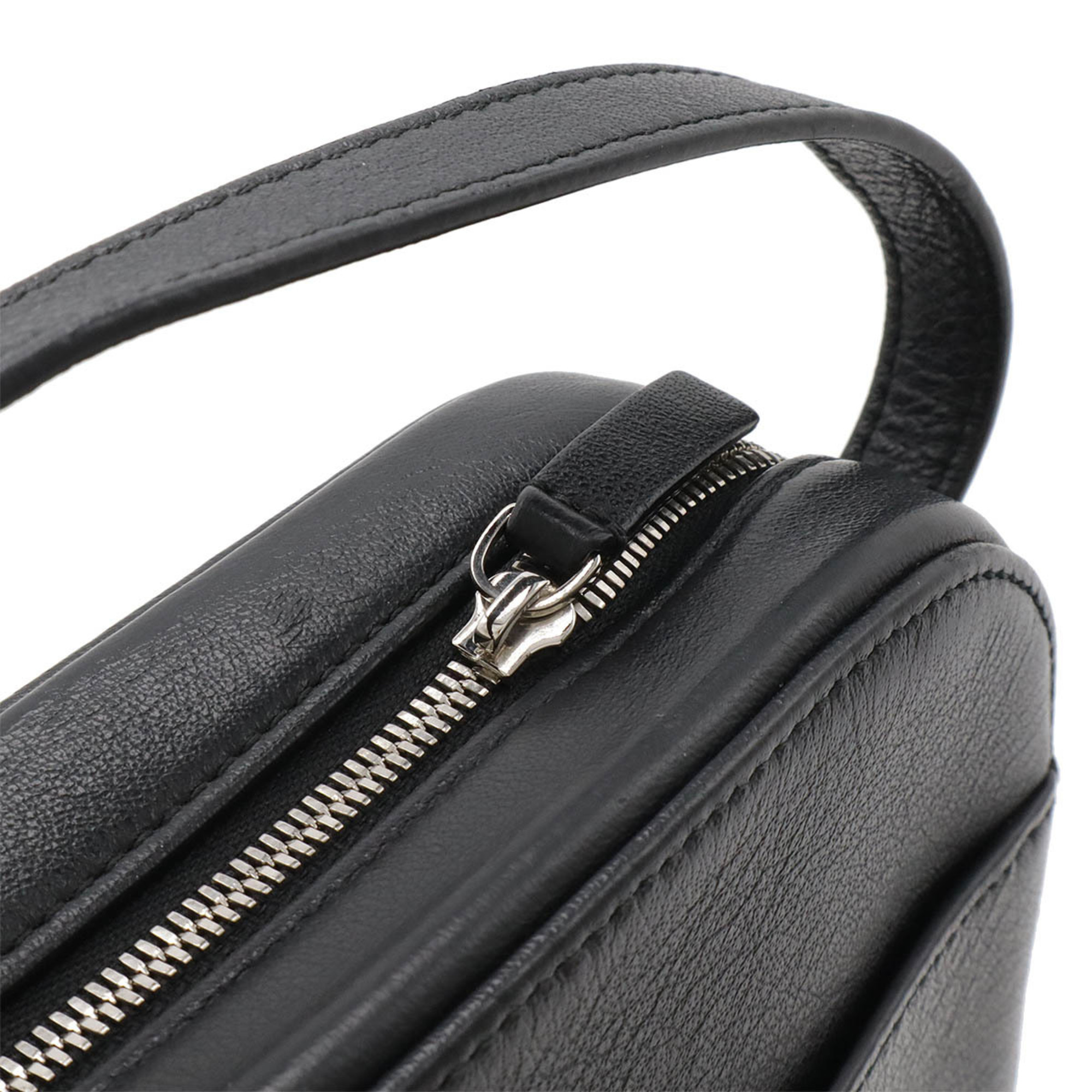 BALENCIAGA EVERYDAY Small Camera Bag Shoulder Handbag Leather Black 608654