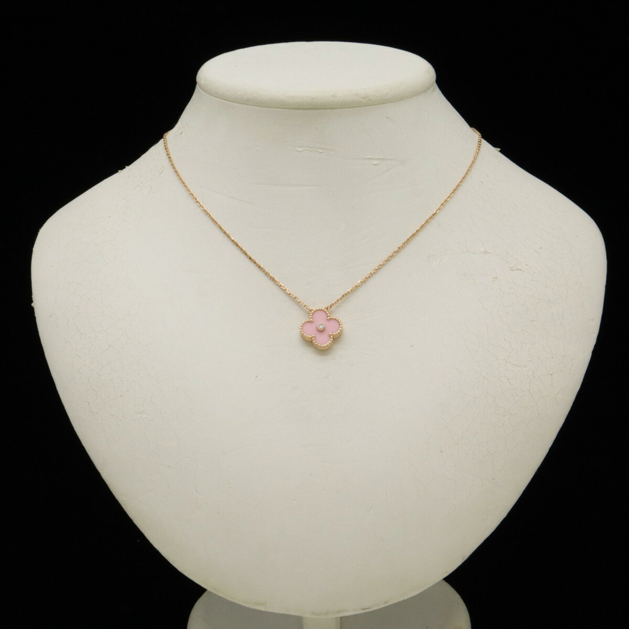 Van Cleef & Arpels Alhambra Necklace AU750 Pink Gold Sable 1PD 2015 Limited Edition VCAR05SY00