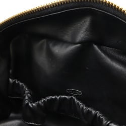 CHANEL Coco Mark Clutch Bag Second Patent Leather Black