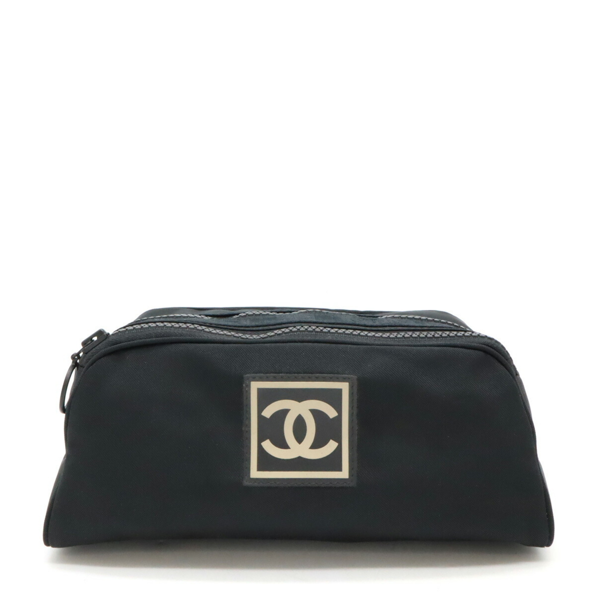 CHANEL Chanel Sport Line Coco Mark Second Bag Nylon Canvas Black A19975