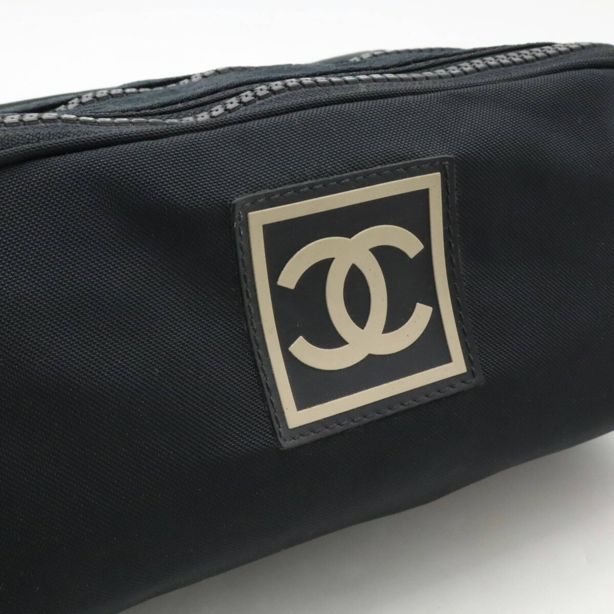 CHANEL Chanel Sport Line Coco Mark Second Bag Nylon Canvas Black A19975