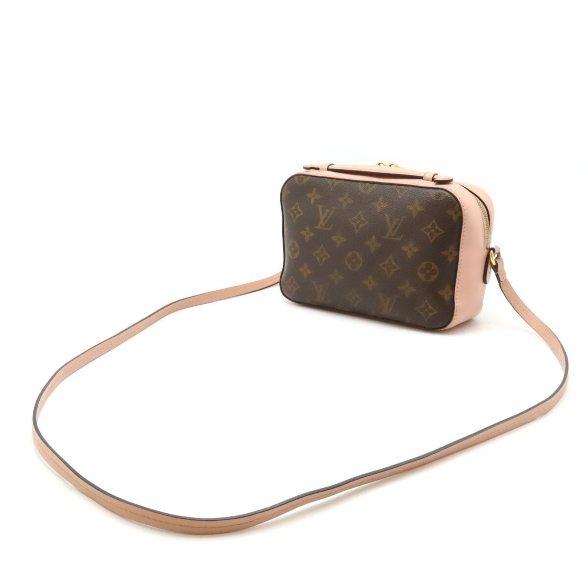 LOUIS VUITTON Louis Vuitton Monogram Santonge Shoulder Bag Pochette Tassel Leather Rose Poodle M44442