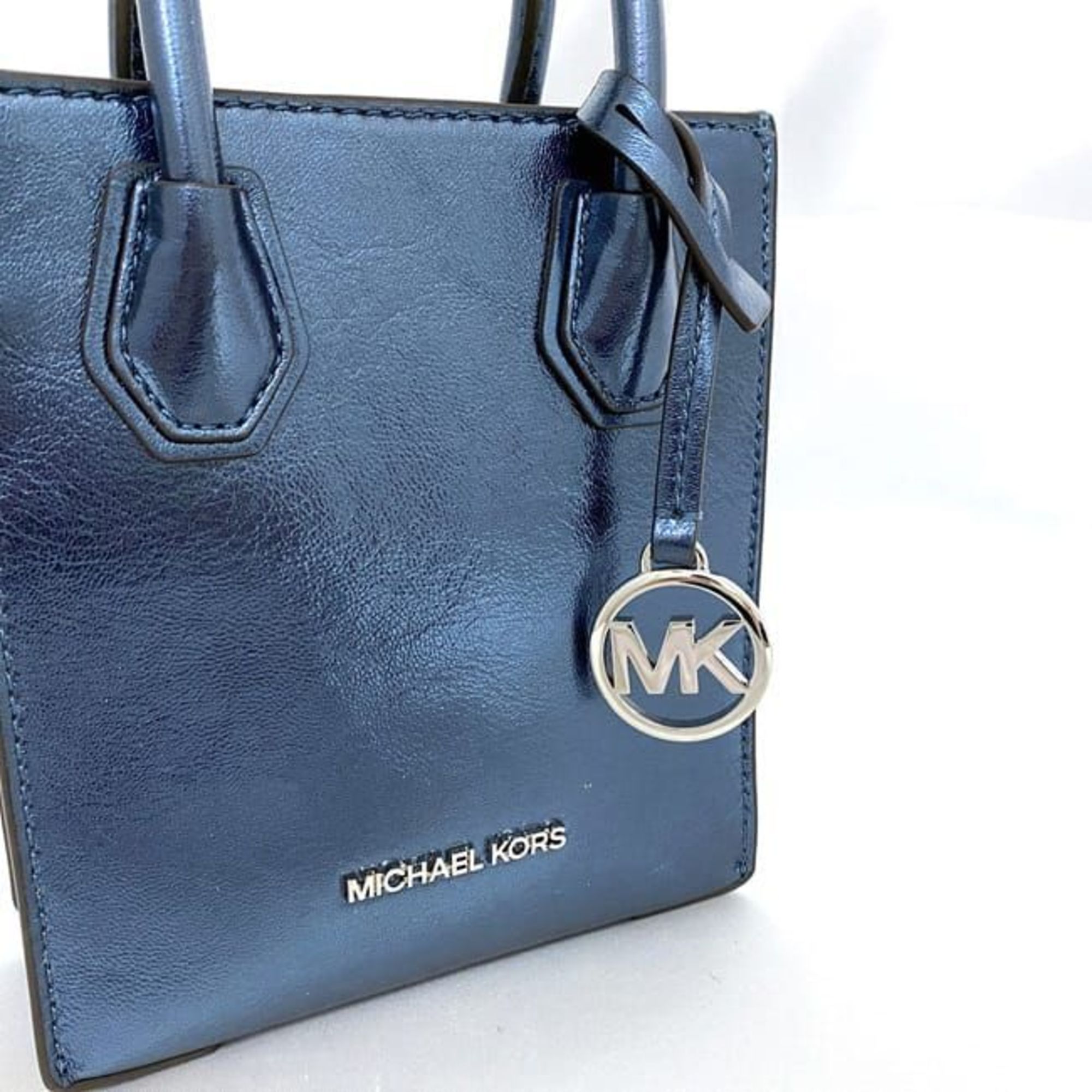 Michael Kors 2way Bag ec-20997 Blue 35H3GMPC0M Shoulder Leather MICHANEL KORS MK Women's