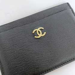 Chanel Card Holder ec-21221 Black Coco Mark A11837 Leather 5th Series CHANEL Pass Case Women's