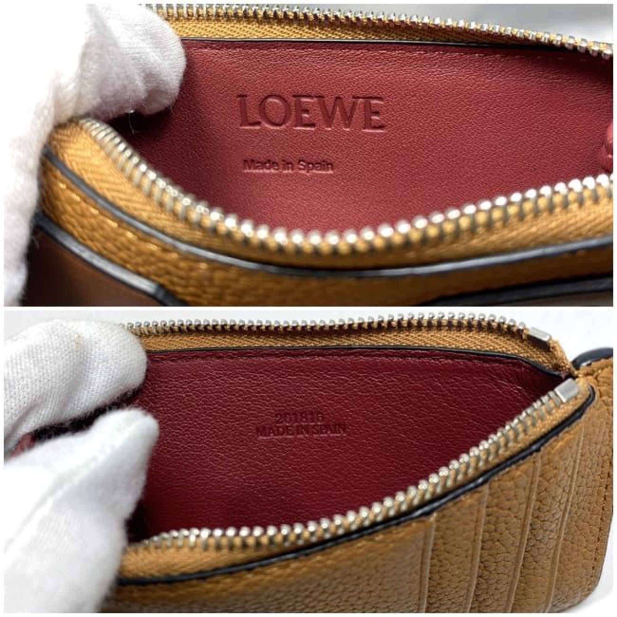 LOEWE Coin Case ec-21635 Brown Anagram C660Z40X04 Card Holder Leather 2261815 L-Shaped Wallet Purse Compact Coins