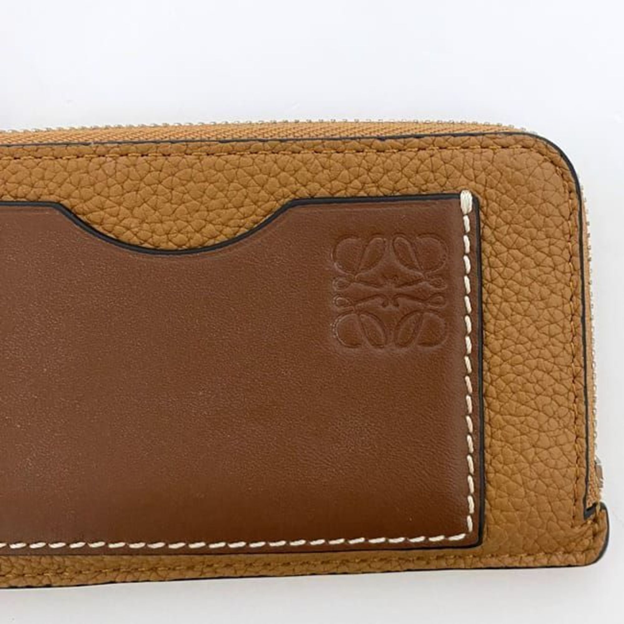 LOEWE Coin Case ec-21635 Brown Anagram C660Z40X04 Card Holder Leather 2261815 L-Shaped Wallet Purse Compact Coins