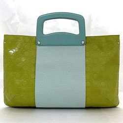 Salvatore Ferragamo 2way bag ec-21453 light blue green Gancini EZ-21 5369 handbag leather bicolor ladies