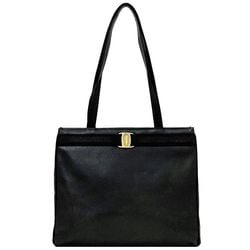 Salvatore Ferragamo Tote Bag ec-21364 Black Vara BK-21 Leather Ribbon