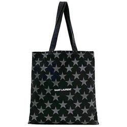 Saint Laurent Tote Bag ec-21485 Black Grey STARS TOTE Star Canvas SAINTO LAURENT PARIS Eco Women's