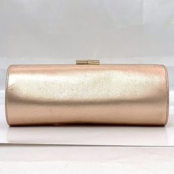 Jimmy Choo Clutch Bag ec-21348 Pink Gold - Leather JIMMY CHOO Handbag Flap Women's Compact