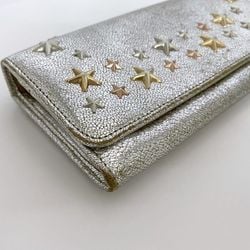 Jimmy Choo bi-fold long wallet silver star studs ec-20698 leather JIMMY CHOO flap ladies